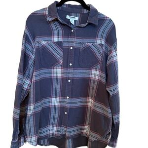 Plaid Button-Up Shirt